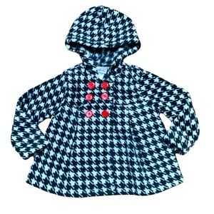 Kidgets girl’s fleece houndstooth hooded jacket size 18M